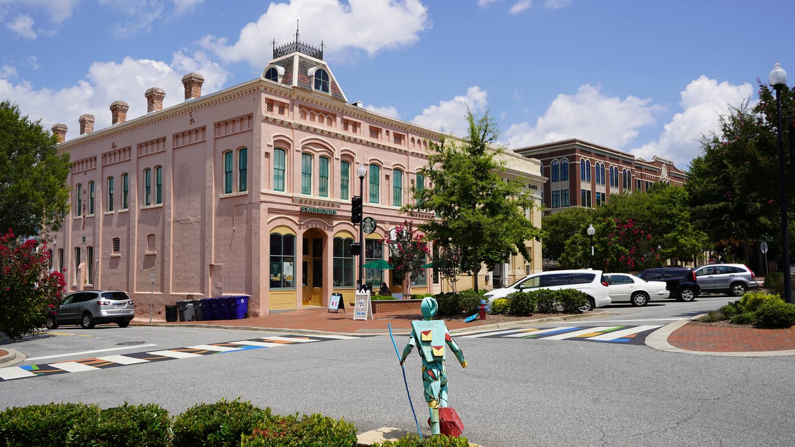 Main Street in downtown Spartanburg, South Carolina.